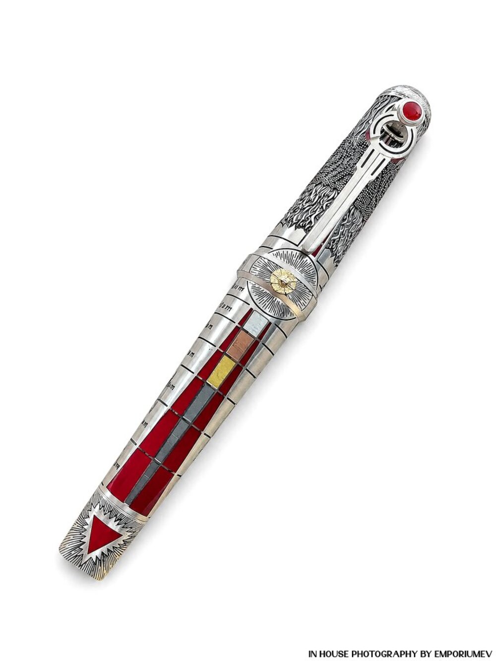 Montegrappa Alchemist Fire Sterling Silver Ignis Fine Nib Fountain Pen (0046)
